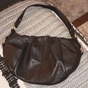 Black leather Vera Wang boho bag